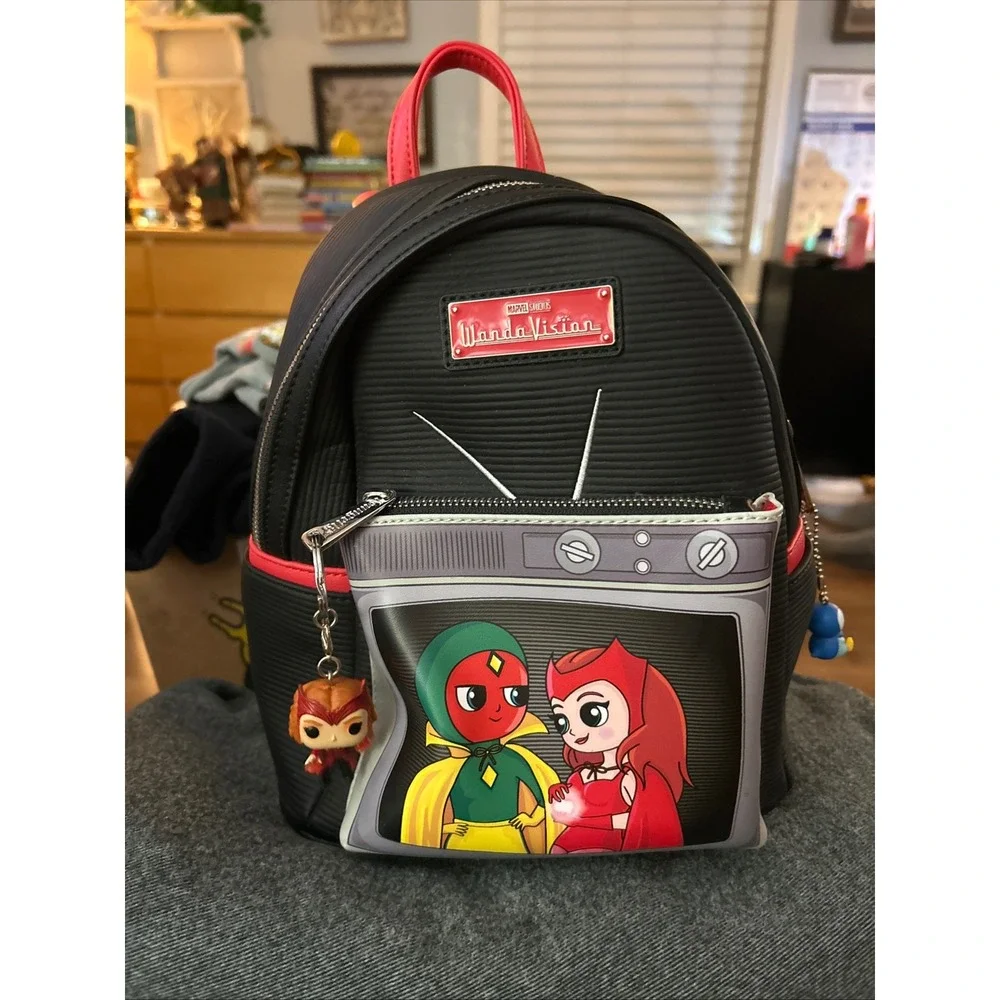 Loungefly Marvel WandaVision TV Mini Backpack Black Red Scarlet‎ Witch Vision